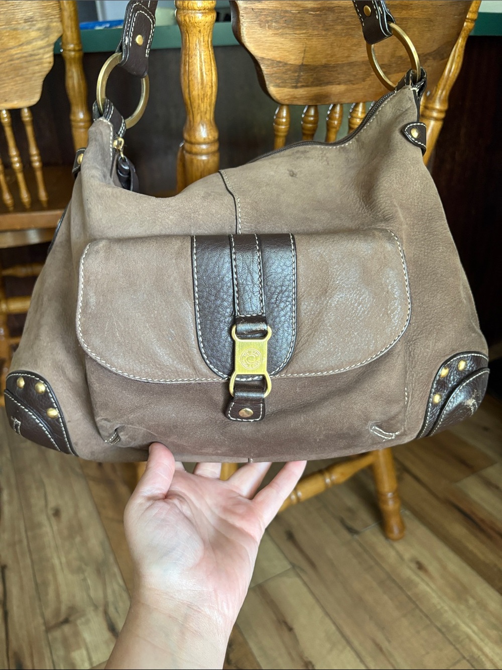 The Sak Brown Suede Hobo with Dark Chocolate Trim - Picture 4 of 13